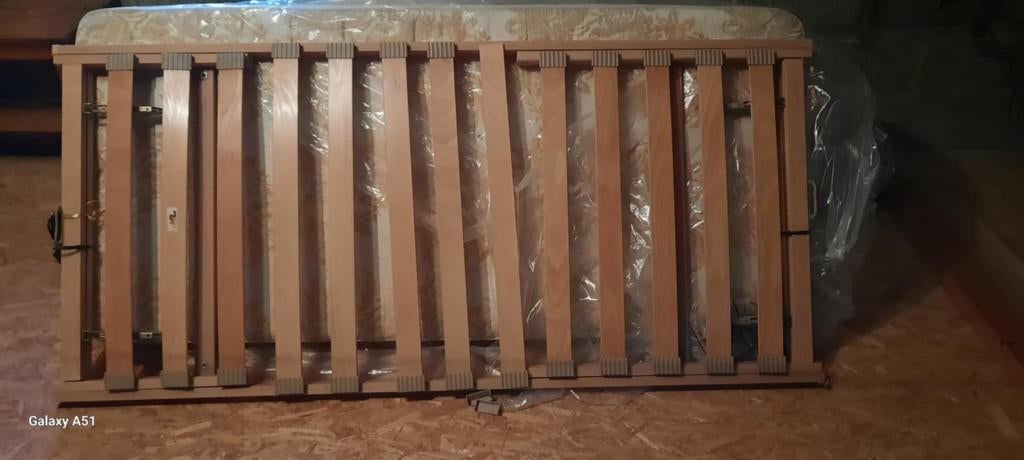 lit 1 personne  complet avec matelas, Une personne, Brun, Utilisé, Bois