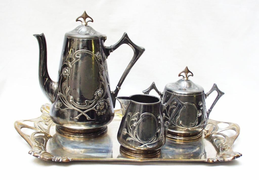 Art Nouveau koffieservies - WMF., Antiek en Kunst, Antiek | Servies compleet, Ophalen of Verzenden
