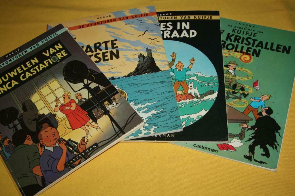 4 Kuifje strips (Hergé) SC uitgaven ( herdrukken ), Plusieurs BD, Enlèvement ou Envoi, Utilisé, Hergé