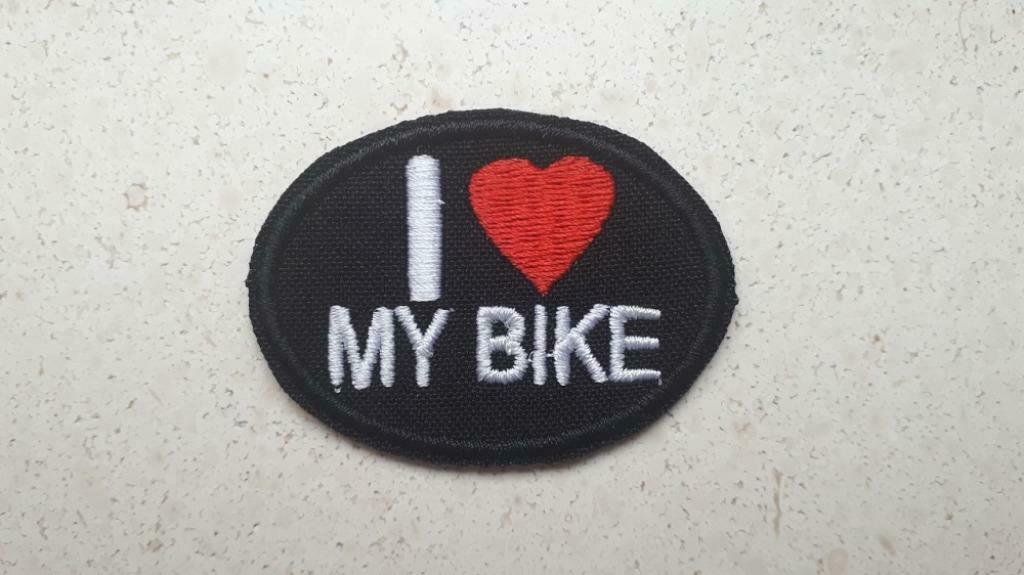 Biker patch I love my bike - 53 x 39 mm (= small), Motoren, Ophalen of Verzenden, Nieuw zonder kaartje, Overige typen