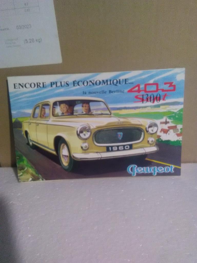 Peugeot 403 'ancienne publicité de garage, Livres, Enlèvement ou Envoi, Utilisé, Peugeot