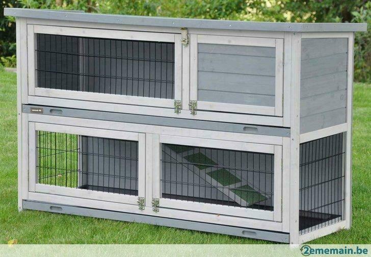 Clapier DESIGN couleur GRIS abri lapin clapier lapin rongeur, Envoi, Neuf