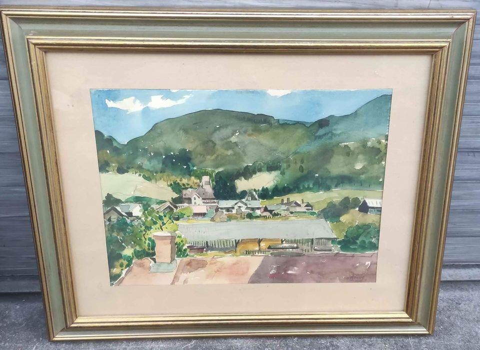 aquarelle signe Gustave camus, Antiquités & Art, Enlèvement ou Envoi