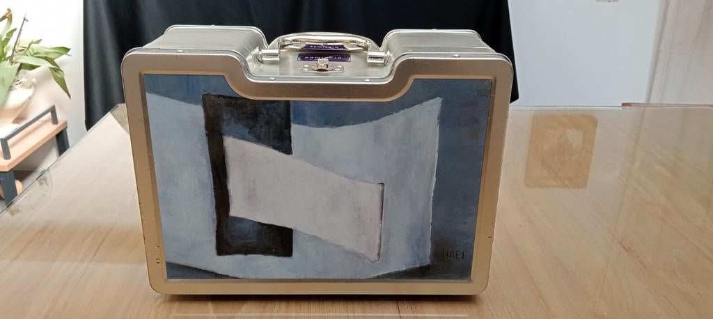 Mallette en fer blanc - reproduction d'artiste - Proximus, Verzamelen, Ophalen of Verzenden