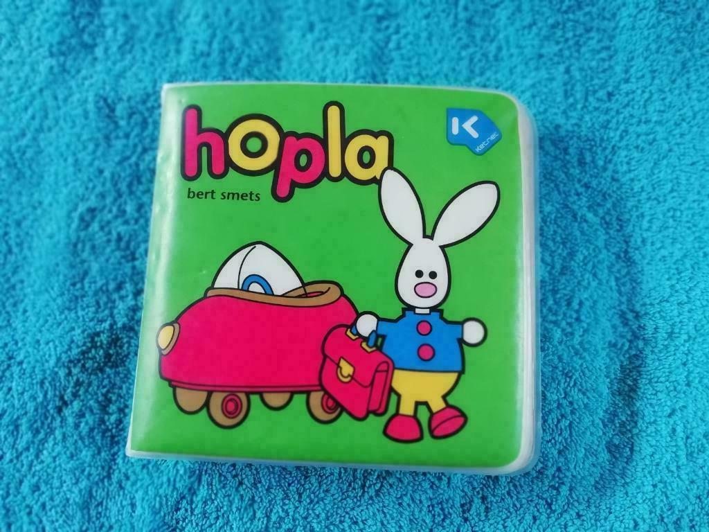 Plastiek boekje hopla, Boeken, Ophalen of Verzenden, Gelezen, Uitklap-, Voel- of Ontdekboek, 6 tot 12 maanden