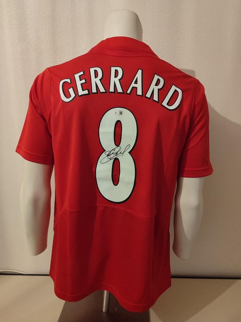 Steven Gerrard a signé un maillot de Liverpool avec un mante, Collections, Enlèvement ou Envoi, Neuf, Maillot