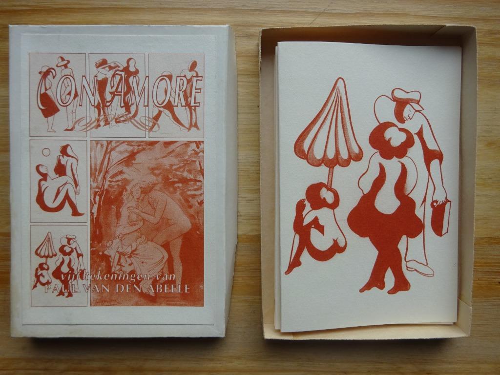 Con Amore, vijf tekeningen van Paul van den Abeele, Antiek en Kunst, Ophalen of Verzenden
