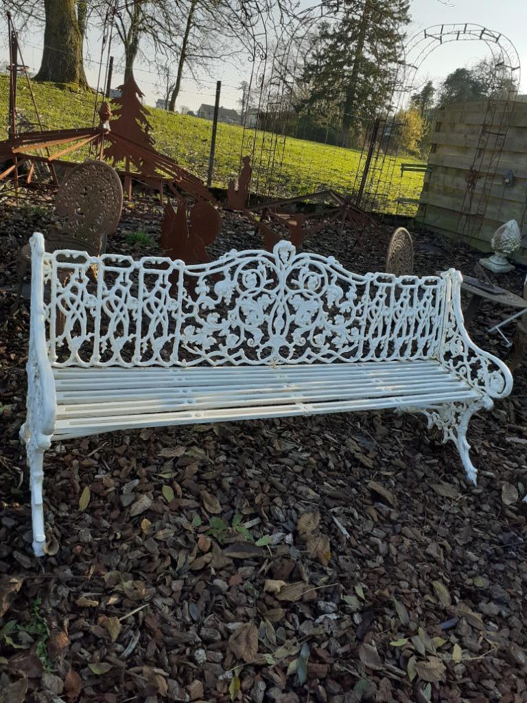 Grand et superbe banc de jardin en fonte patinée, Enlèvement, Comme neuf, Autres matériaux