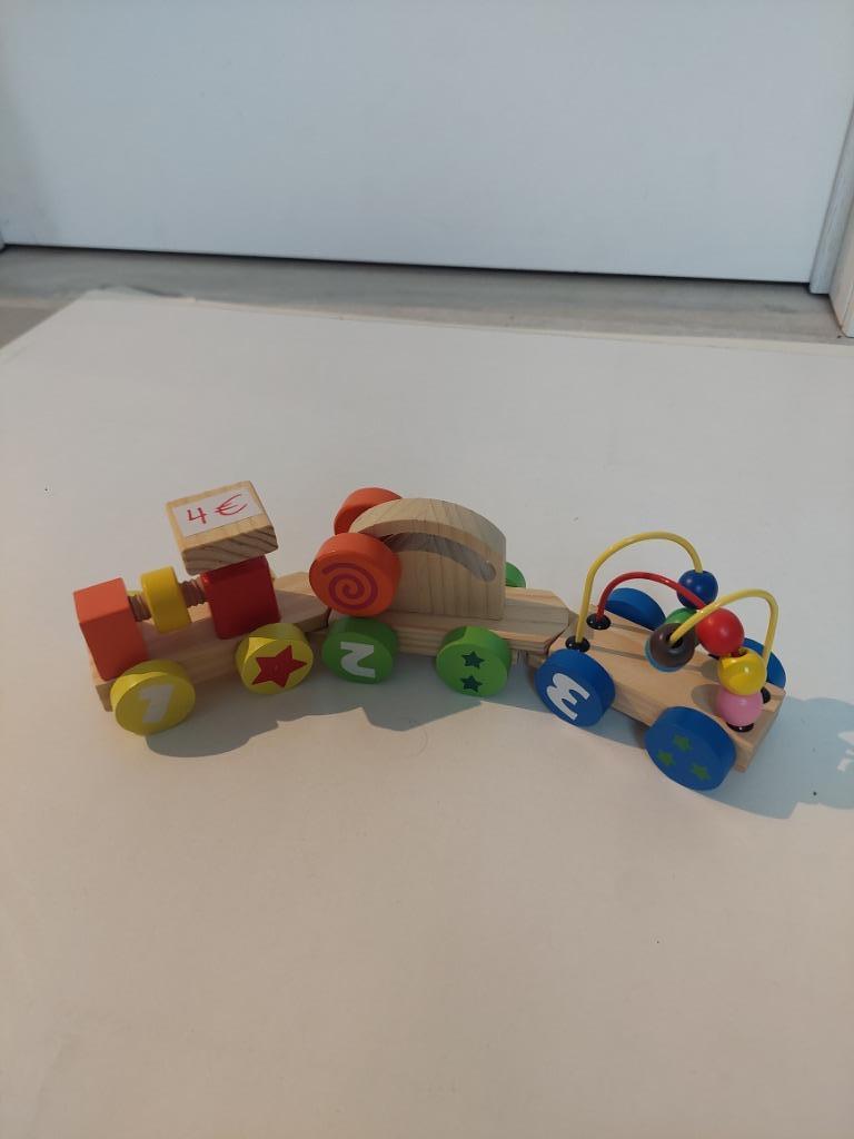 Train de jeu en bois, Enlèvement ou Envoi, Comme neuf, Jouet à Pousser ou Tirer