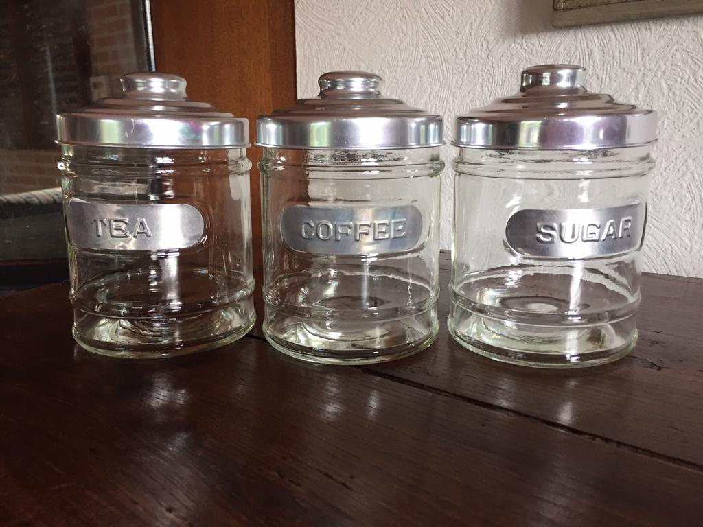 3 bocaux de conservation Sucre - Café - Thé, Enlèvement ou Envoi, Comme neuf