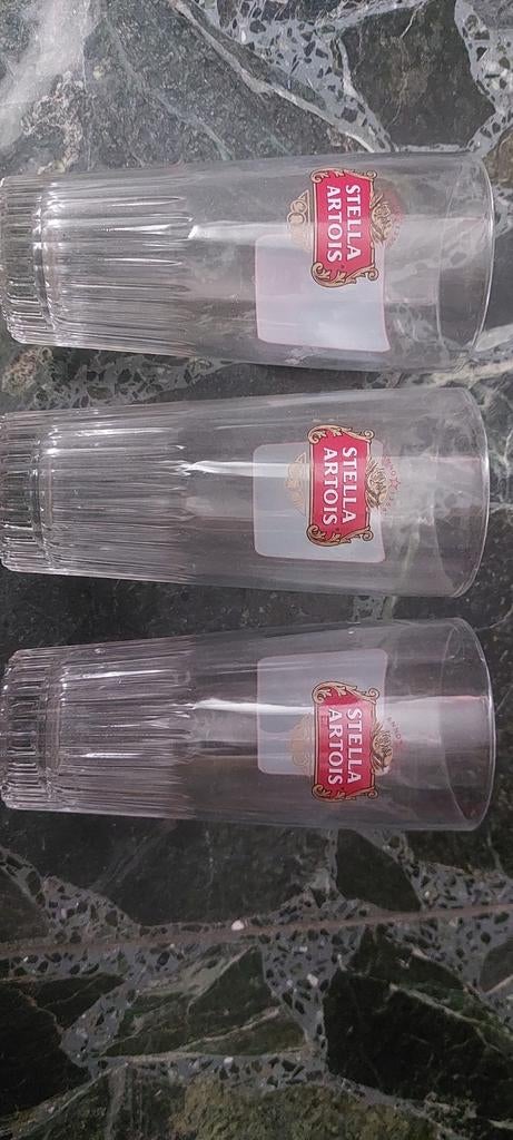 3 Stella Artois glazen, Ophalen of Verzenden, Zo goed als nieuw