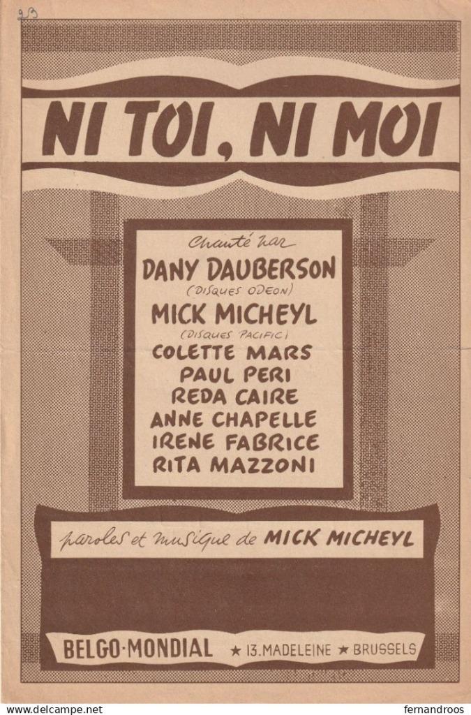 NI TOI - NI MOI MICK MICHEYL PARTITION MUSICALE, Ophalen of Verzenden, Gebruikt, Thema