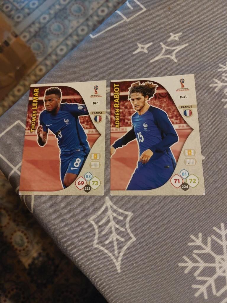2 Voetbalkaarten : Panini / Frankrijk / FIFA World Cup 2018, Verzamelen, Ophalen of Verzenden, Zo goed als nieuw, Spelerskaart