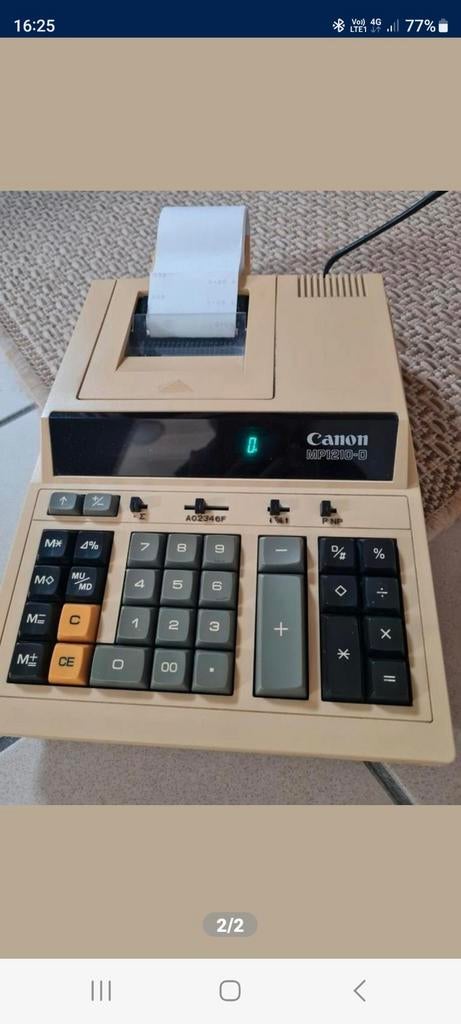 Vintage Canon calculator  MP 1210-D. Zie nog zoekertjes., Ophalen, Computers en Rekenmachines