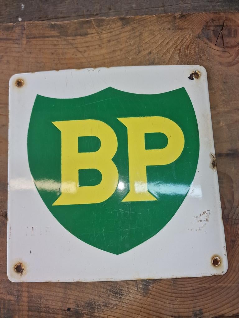emaille bp van tankstation, Verzamelen, Ophalen, Gebruikt