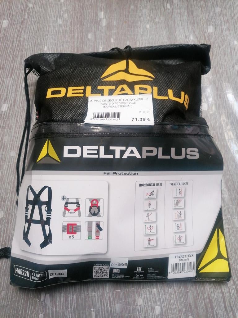 Harnais de sécurité deltaplus xl/XXL 2 point d'accroch 71.39, Bricolage & Construction, Enlèvement ou Envoi, Neuf