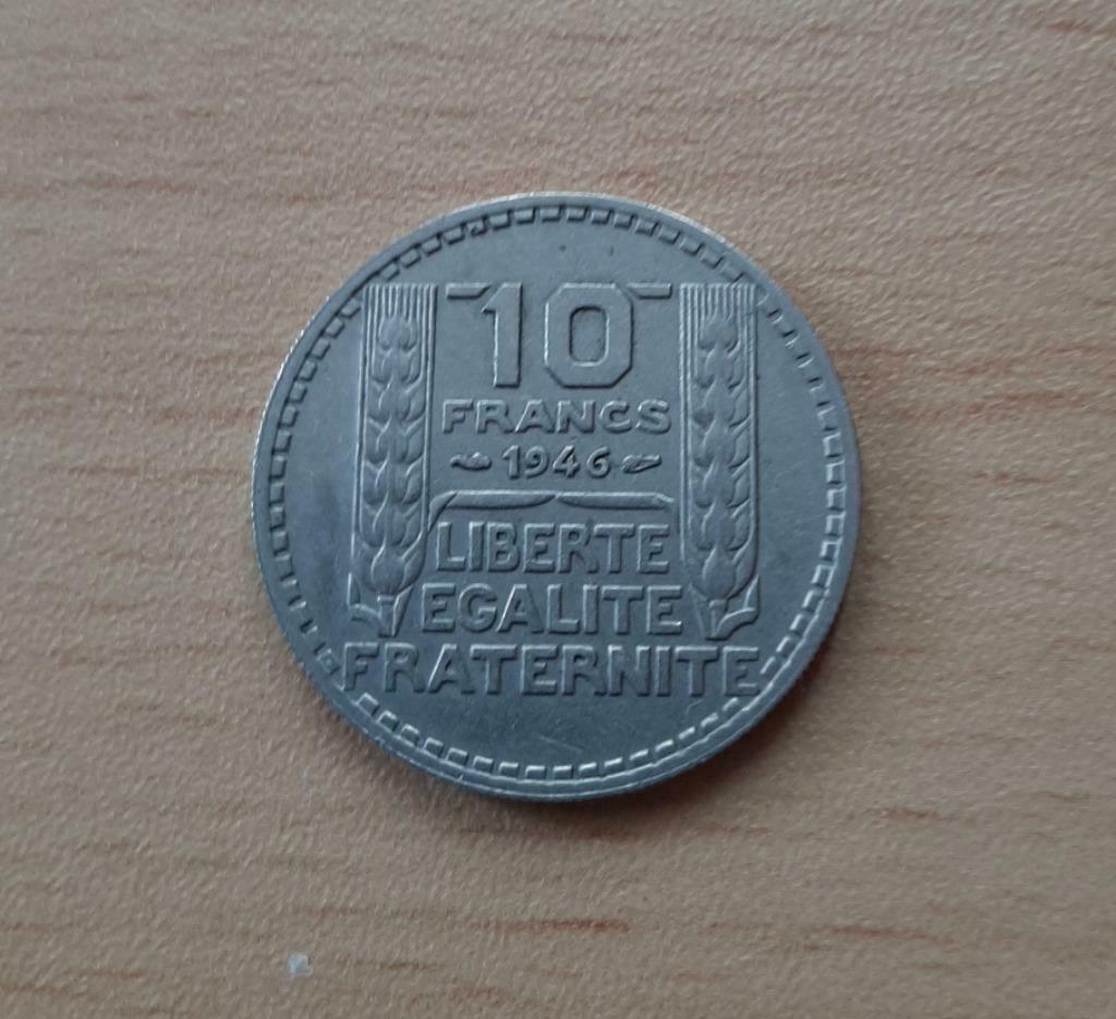 1 munt van 10 frank 1946 Groot hoofd Frankrijk turijn VF, Postzegels en Munten, Munten | Europa | Euromunten, Ophalen of Verzenden