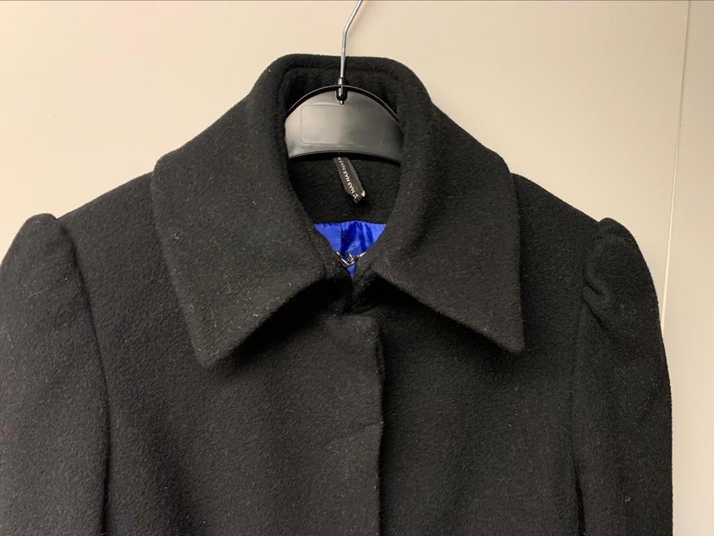 NAF NAF 34 wollen jas met riem, Ophalen, Zo goed als nieuw, Blauw