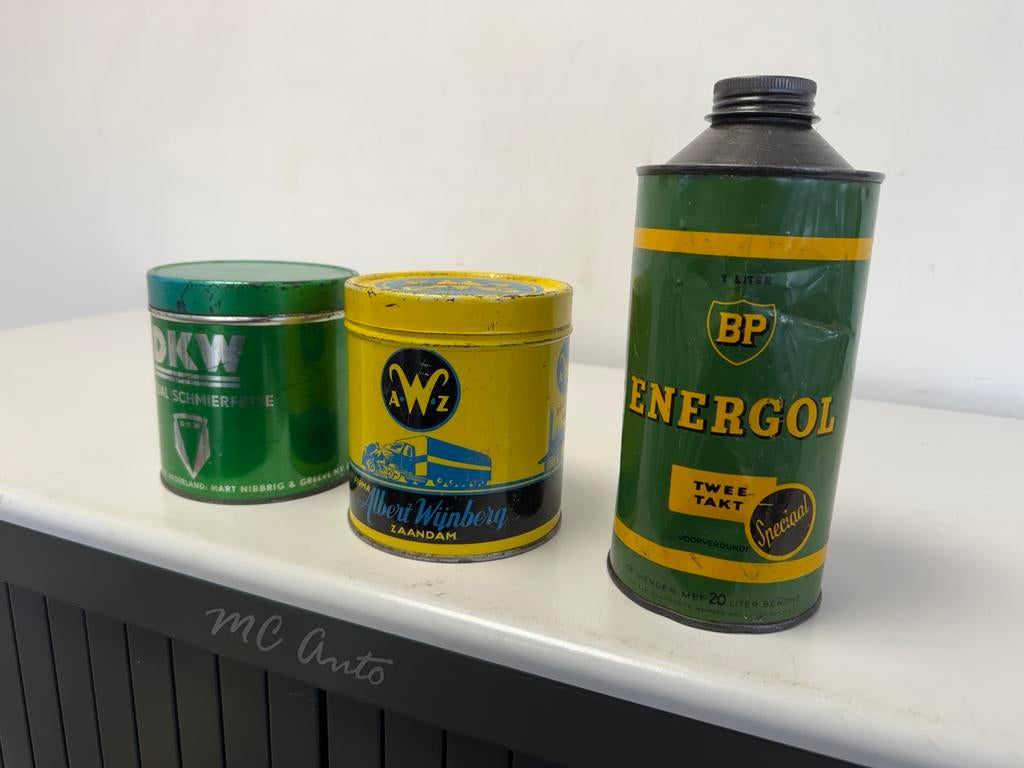 DKW & AWZ & BP reclame blik, Verzamelen, Blikken, Ophalen of Verzenden, Gebruikt, Overige, Overige merken