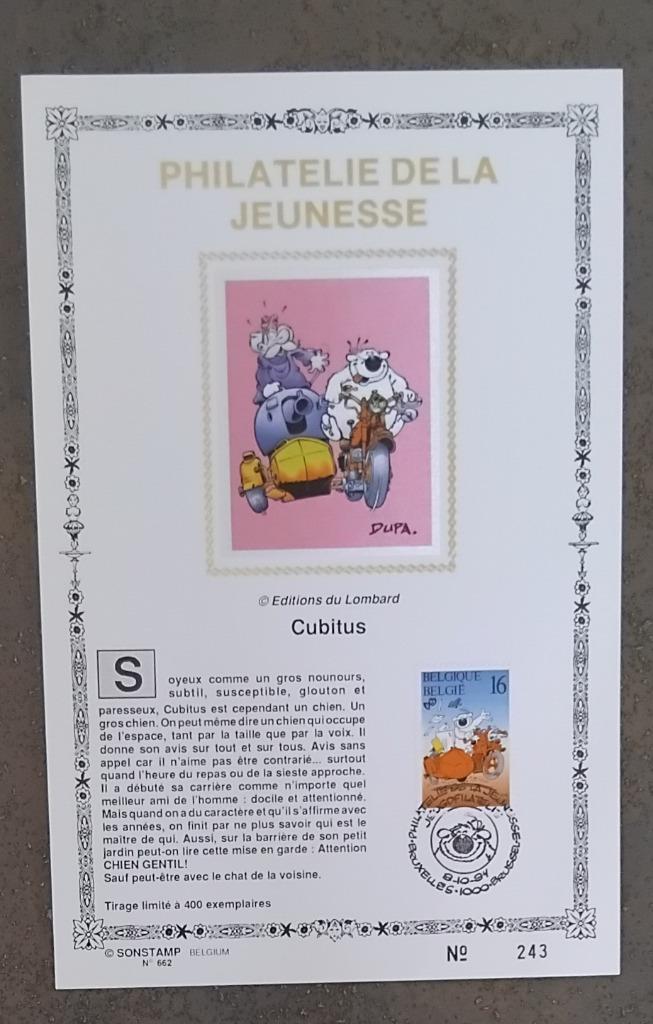 Année 1994 : Carte souvenir or/goud fdc soie - 2578 - Cubitu, Enlèvement