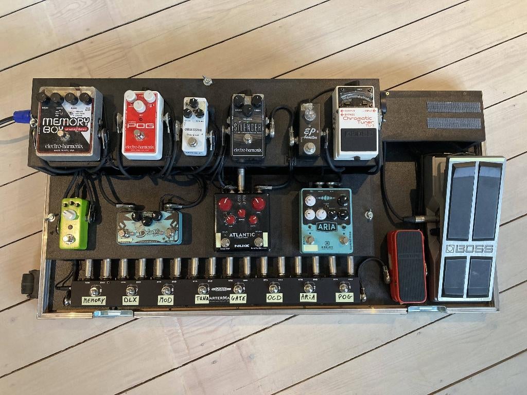 Effectpedalen + flight case, Muziek en Instrumenten, Effecten, Ophalen, Zo goed als nieuw, Delay of Echo