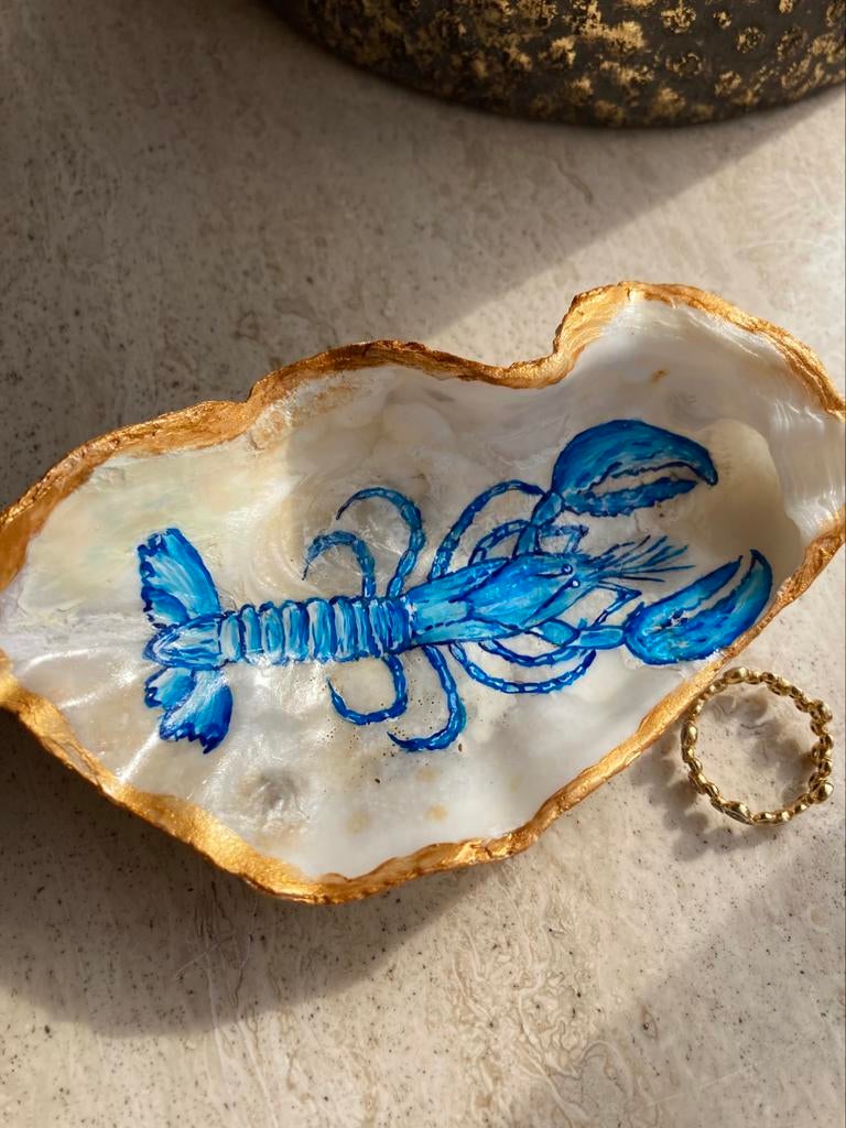 Handbeschilderde Schelp Sieradenhouder kreeft, Ophalen of Verzenden, Nieuw