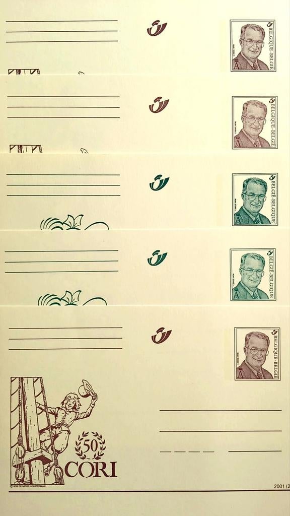 2000/2001 Cartes postales Albert II - validité permanente, Verzenden, Postfris, Postfris