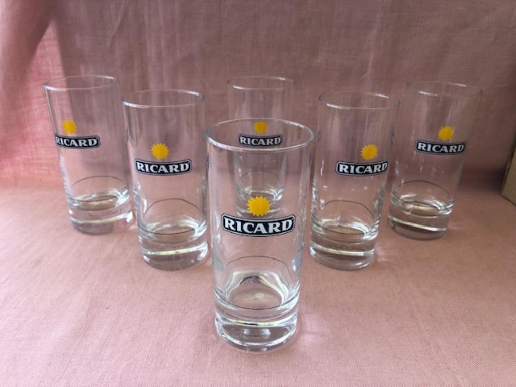 Ricard 6 verres de boisson longue RICARD avec soleil., Enlèvement ou Envoi, Comme neuf, Ustensile