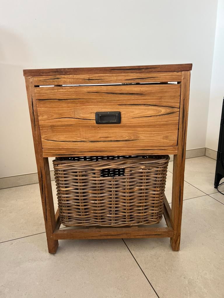 Commode en teck, Teck, 25 à 50 cm, Moins de 100 cm, Enlèvement