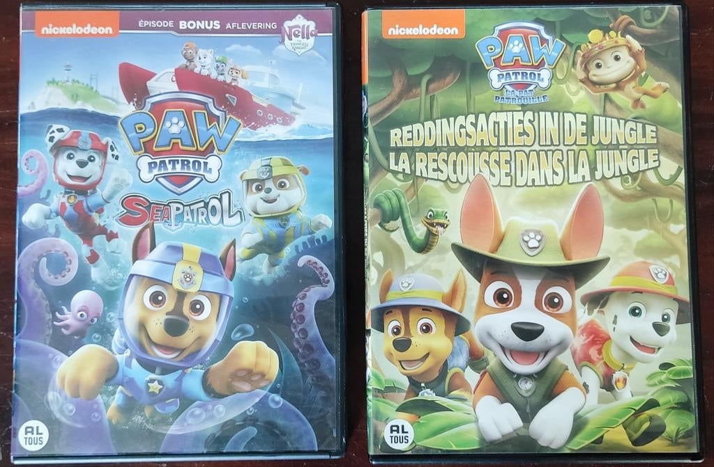 PAW Patrol DVD-set – Sea Patrol & Jungle Reddingsactie!, Cd's en Dvd's, Dvd's | Tekenfilms en Animatie, Zo goed als nieuw, Alle leeftijden