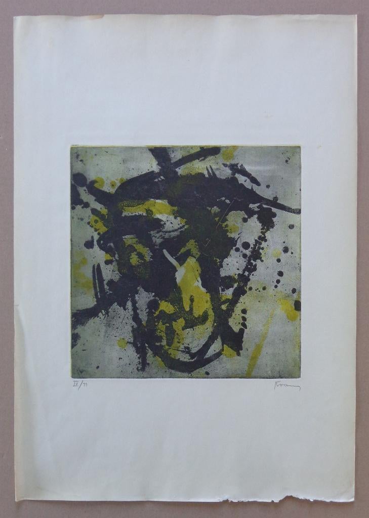 GÜNTHER KRAUS / ABSTRACTIE / KLEURETS / 50x35cm / SIG / 1960, Enlèvement ou Envoi