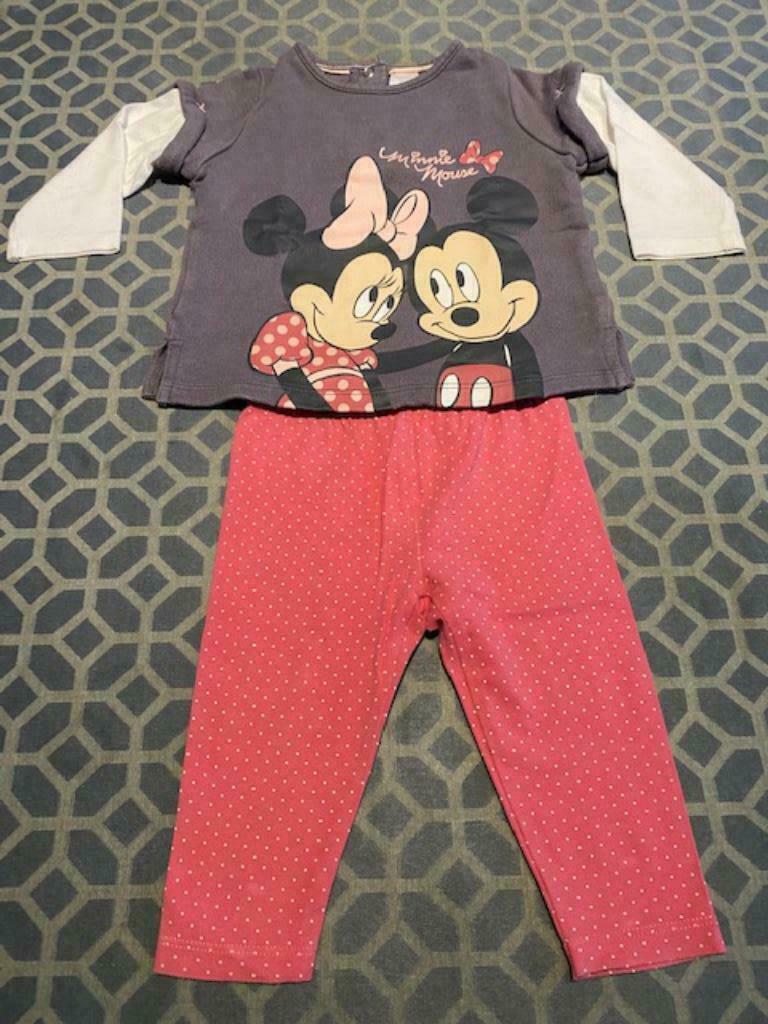 Truitje Minnie en Mickey met bijpassende legging maat 68, Kinderen en Baby's, Babykleding | Maat 68, Gebruikt, C&A, Meisje, Ophalen of Verzenden