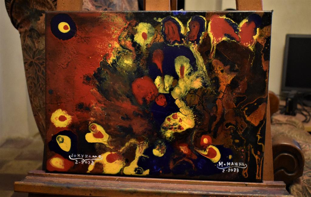 Het abstracte schilderij van de wilde hond, door joky kamo, Antiek en Kunst, Ophalen