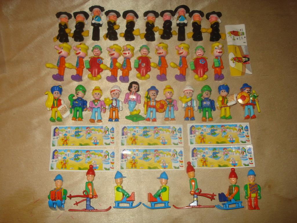 KINDER Lot d'Anciennes Figurines Clows, Orient Sorcières Ski, Ophalen of Verzenden, Zo goed als nieuw, Steekfiguren