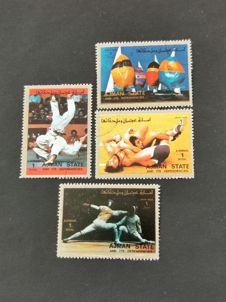 Ajman State 1972  - sport, zeilen, judo, worstelen, schermen, Ophalen of Verzenden, Gestempeld, Midden-Oosten