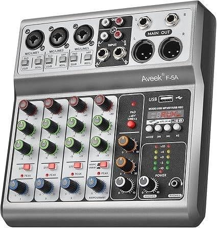 5 kanaals audio mengpaneel | GRATIS LEVERING, -, Verzenden, -, Nieuw