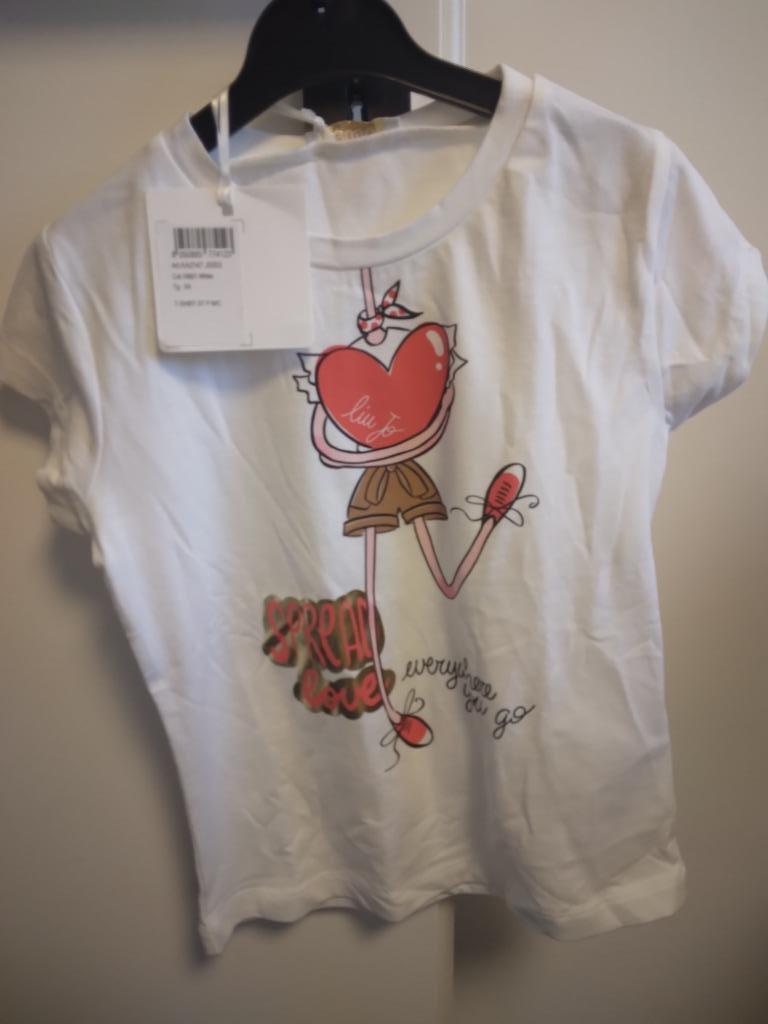 NIEUW - wit T-shirt LIU JO (5 jaar/maat 110), Ophalen, Meisje, Nieuw, Shirt of Longsleeve