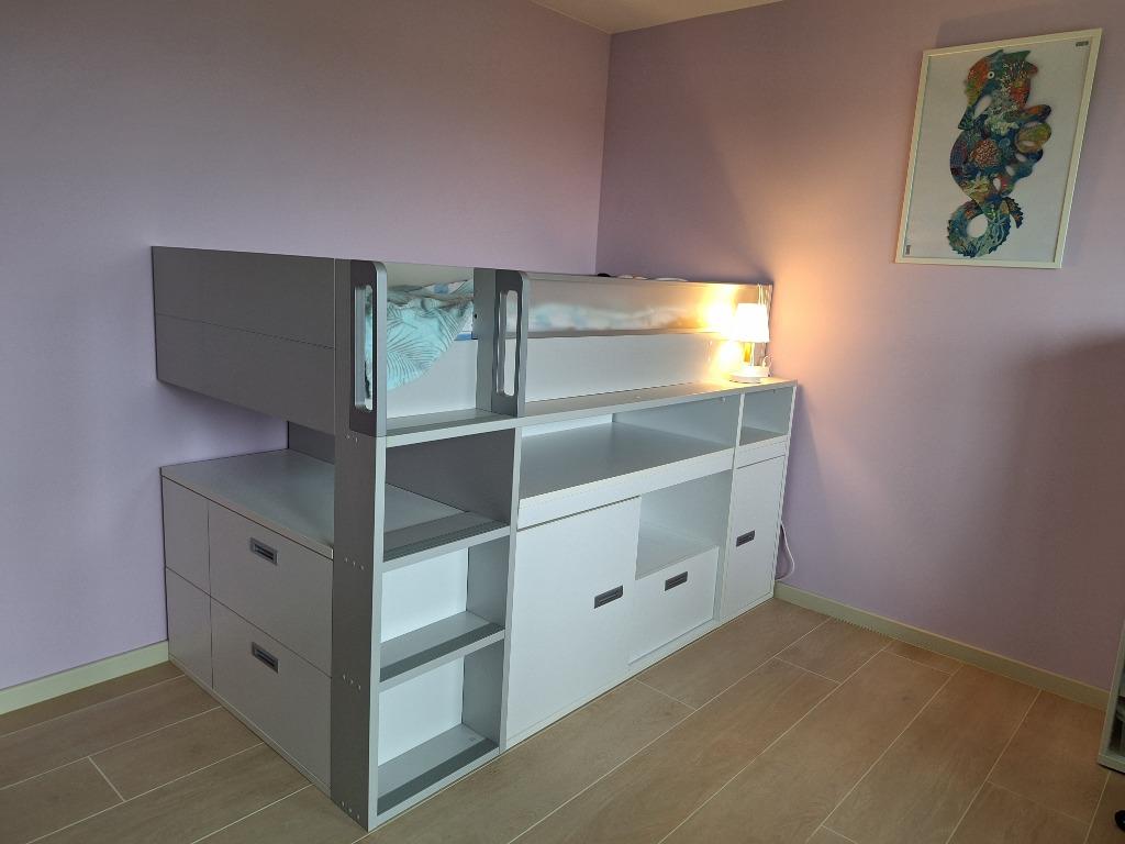 Lit - bureau Gautier Dimix ultra solide, Enlèvement, 180 cm ou plus, 85 à 100 cm, Lit mezzanine ou Lit superposé