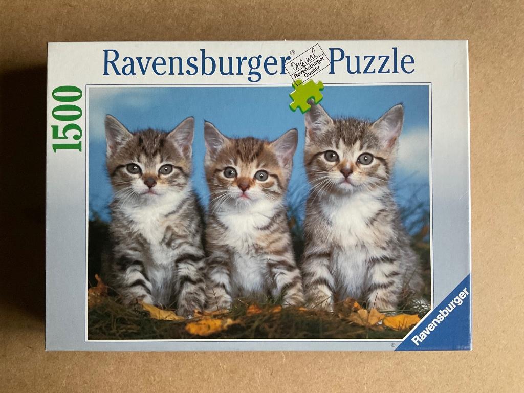 Puzzel 3 kittens, 1500 stukjes, Ophalen of Verzenden, 500 t/m 1500 stukjes, Gebruikt, Legpuzzel