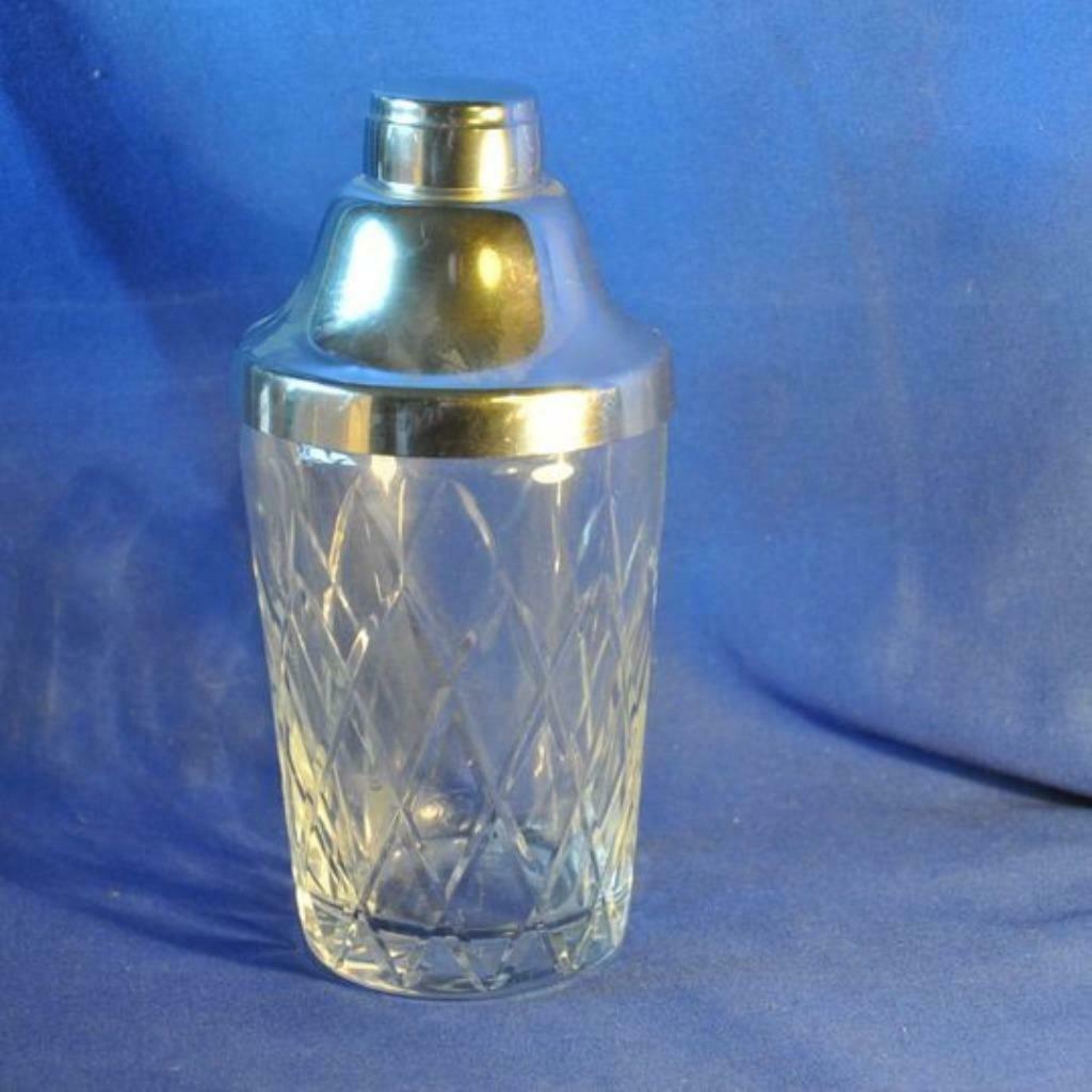 shaker verre taillé et métal, Antiek en Kunst, Ophalen of Verzenden