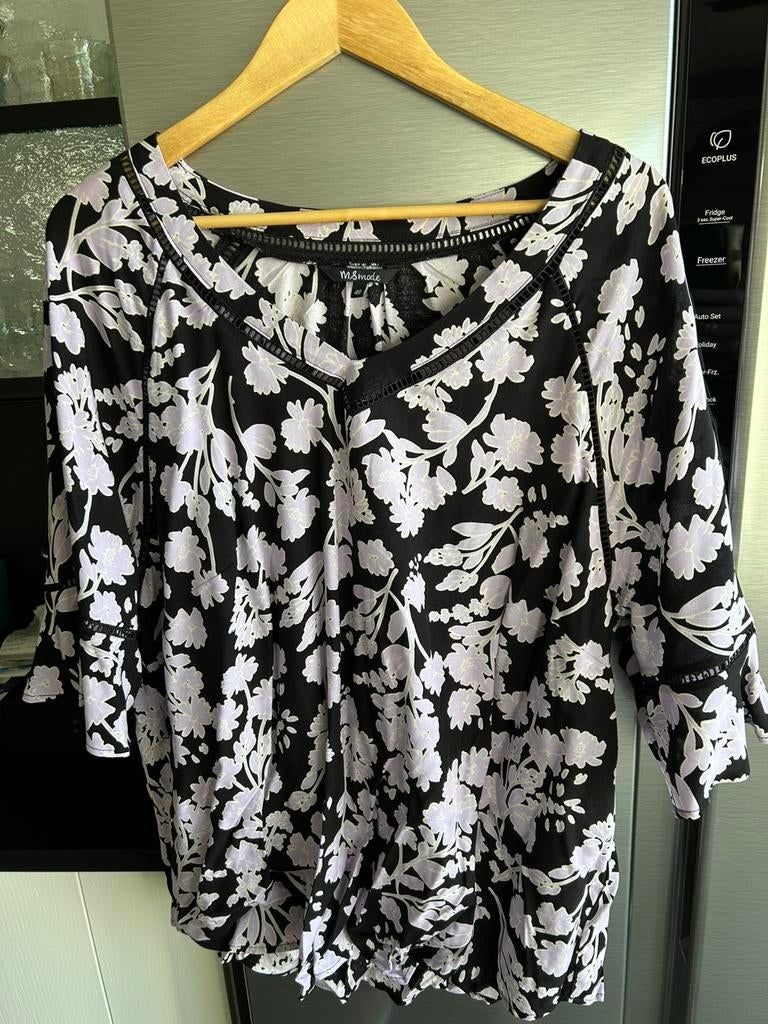 Gloednieuwe prachtige zwart/paarse blouse maat 48, Zwart, Maat 46/48 (XL) of groter, Nieuw, Ophalen of Verzenden