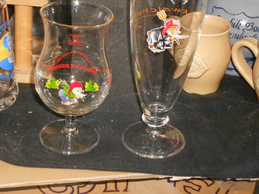 Bierglazen.La Chouffe.Kwel Chouffe.Bavik.Goldbrau.D 24, Ophalen of Verzenden, Zo goed als nieuw, Glas of Glazen, Leffe