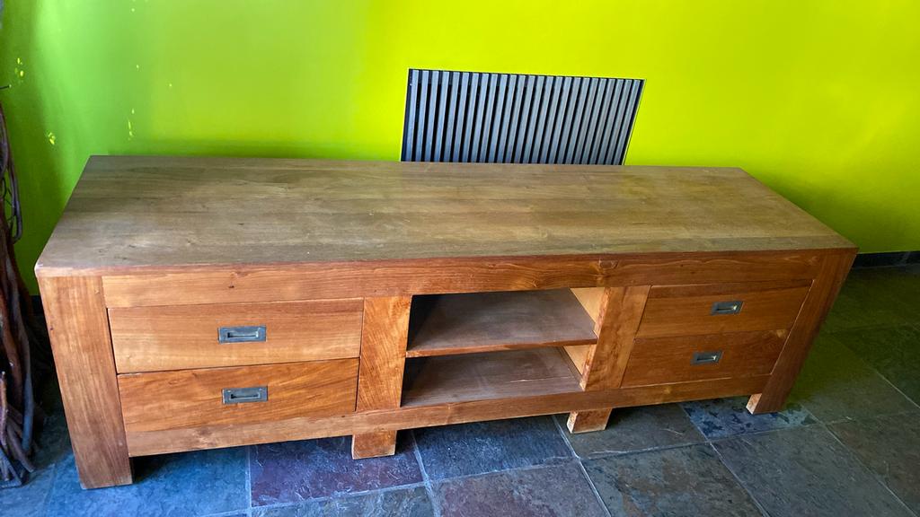 Teak tv-meubel, Teck, Moins de 100 cm, 150 à 200 cm, Enlèvement