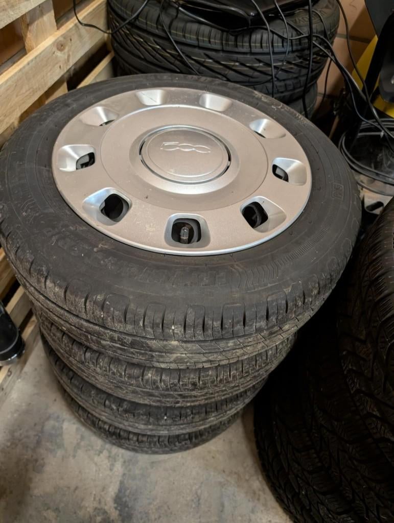 Stalen velgen Fiat 500, 14 pouces, Pneus et Jantes, 175 mm, Véhicule de tourisme