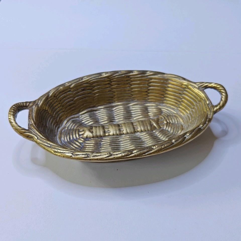 Panier à bol vintage en laiton antique, présentoir, plat déc, Enlèvement ou Envoi