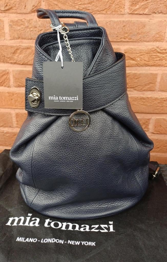Nieuwe Mia Tomazzi Sirietto rugzak handtas Navy, Ophalen of Verzenden, Nieuw, Blauw, Handtas