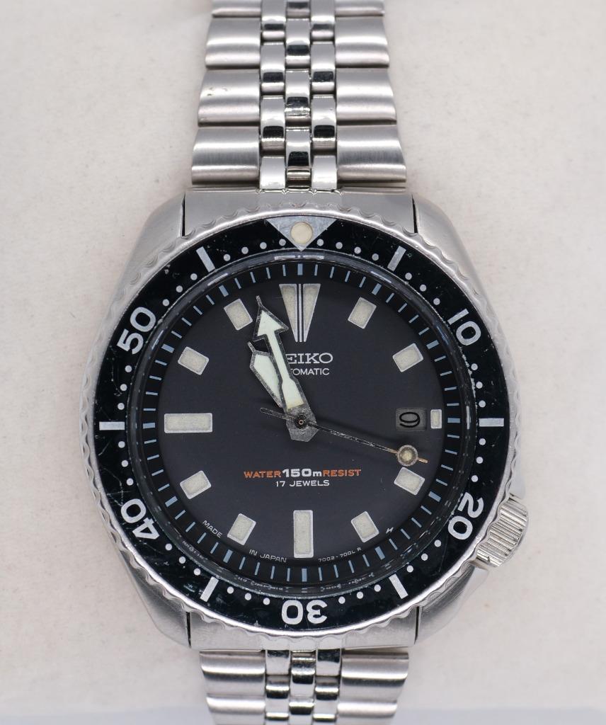 Seiko "Scuba Diver" Pre-SKX 7002-7001 + Bracelet Caoutchouc, Enlèvement ou Envoi, Utilisé
