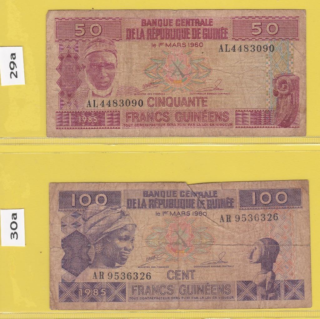 GUINEA REPUBLIEK - LOT BILJETTEN (2 stuks), Timbres & Monnaies, Billets de banque | Afrique, Enlèvement ou Envoi, Guinée, Série