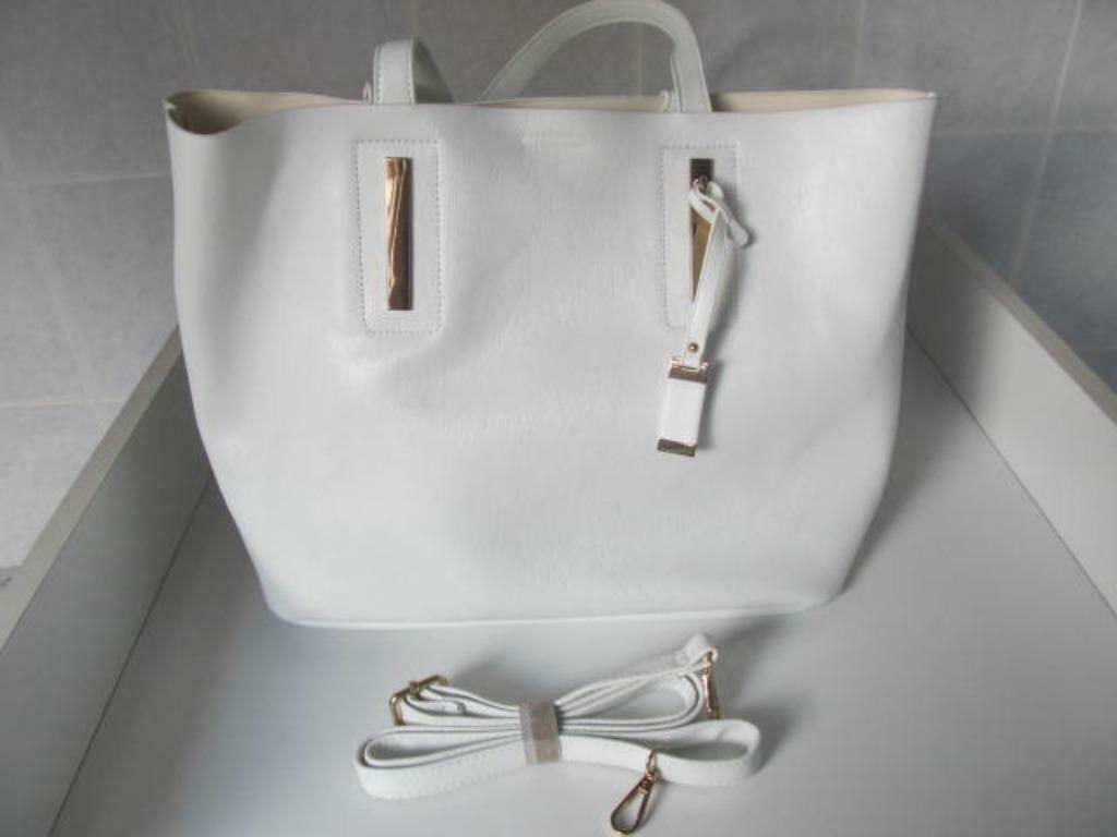 Handtas crèmekleurig met schouderriem, Enlèvement ou Envoi, Neuf, Blanc, Sac à main