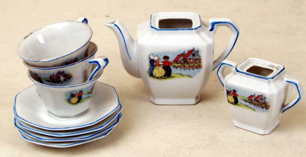 Koffie servies porselein +/- 1950, Ophalen of Verzenden, Gebruikt, Meisje